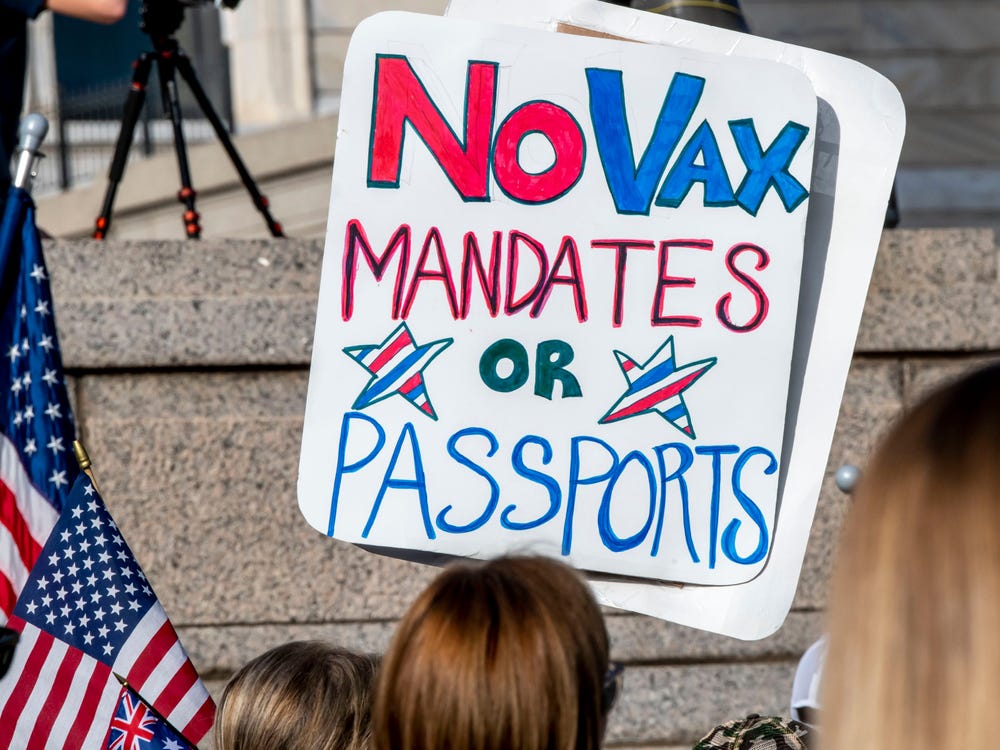 Protest za zastavení povinného očkovaní a očkovacích pasů