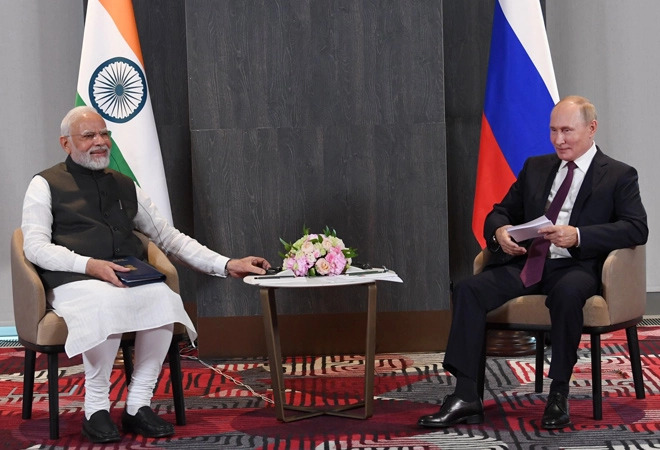 indický premiér Narendra Modi a ruský president Vladimír Putin