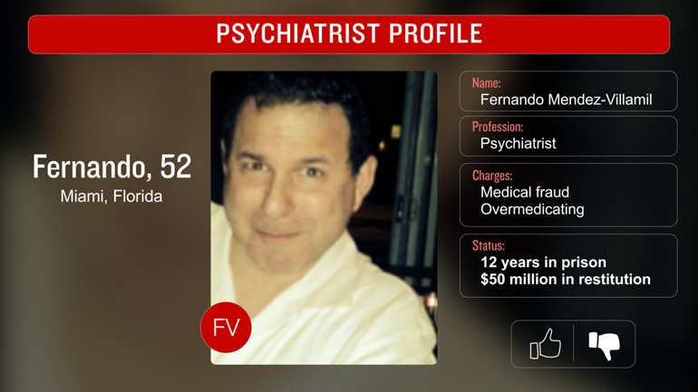 psychiatr Fernando Mendez-Villamil uvězněn na 12 let a odsouzen k pokutě 50 milionů Amerických dolarů
