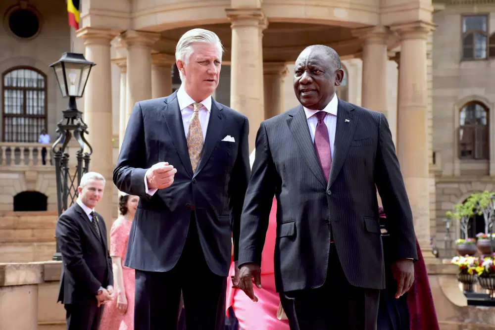 Jihoafrický president Ramaphosa vítá belgického krále Filipa